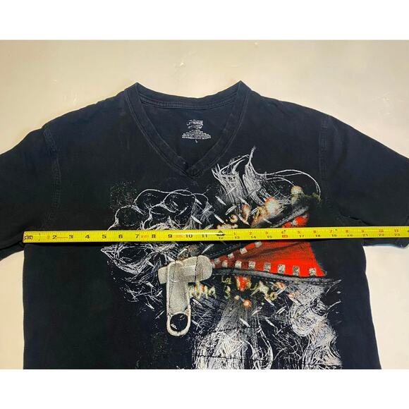 Daniel Cremieux V-Neck Retro Zipper Graphic T-Shirt Size Large - Picture 6 of 6